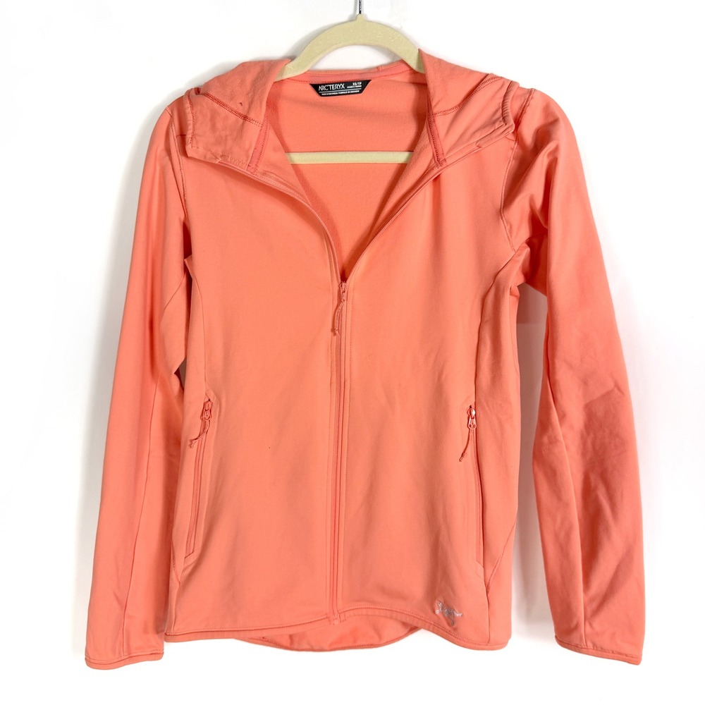 Arcteryx Kyanite LT Hoody Coral Orange Fleece Full Zip Jacket Womens Sz XS